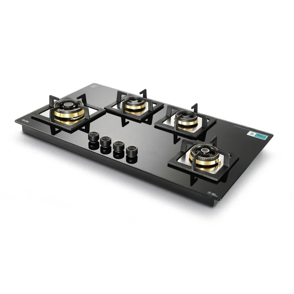 Elite 4-Burner Modular Kitchen Hob | High-Efficiency Brass Burners - Authorized Dealer in Saharanpur